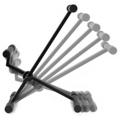 Suporte ajustável para teclado em metal preto com varias posições inclinadas