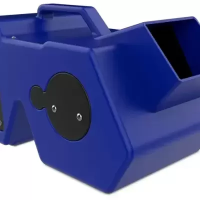 Dispositivo azul com pega e texto BUBBLE 40