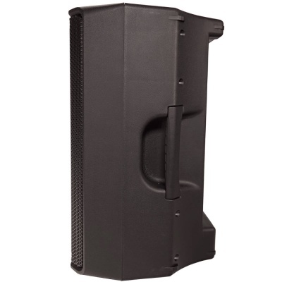 Coluna de som preta com pega lateral integrada