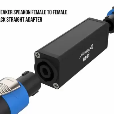 Adaptador preto e azul para áudio com texto Audiba AB01