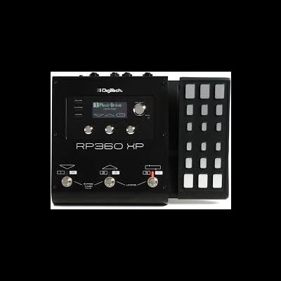 Pedaleira de guitarra Digitech RP360 XP preta com botões e pedais