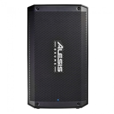 Coluna de som preta Alesis Portable com grelha metálica e logótipo
