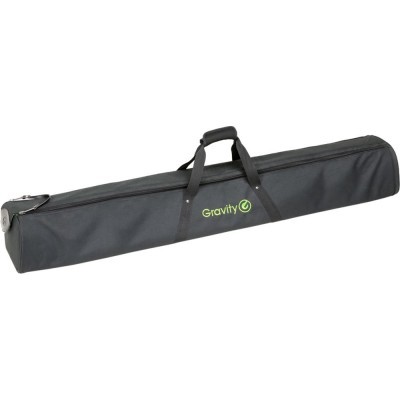 Estojo preto alongado com alça e logo Gravity em verde