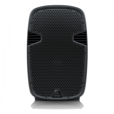 Coluna de som preta Behringer com grelha perfurada