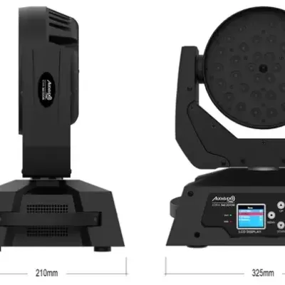 Equipamento de iluminação profissional AudioS-L preto com LEDs e display LCD