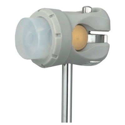 Suporte cinzento com pino metálico e parte redonda azul translúcida