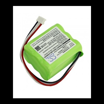 Bateria verde com etiqueta branca e fios coloridos