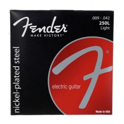 Embalagem preta e vermelha de cordas para guitarra Fender