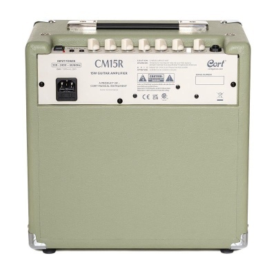 Amplificador de guitarra Cort CM15R verde claro com painel traseiro visível