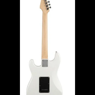 Guitarra elétrica Beckman Guitars S-54 branca vista de trás