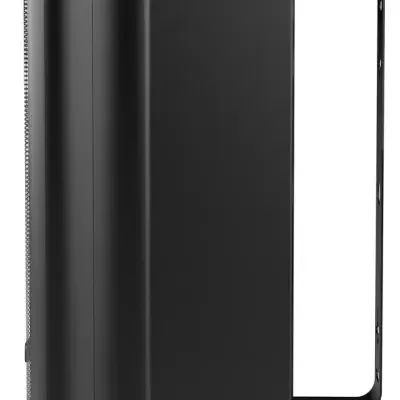 Suporte de montagem em metal preto com estrutura retangular aberta