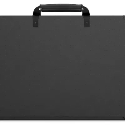 Mala rígida preta com alça reforçada