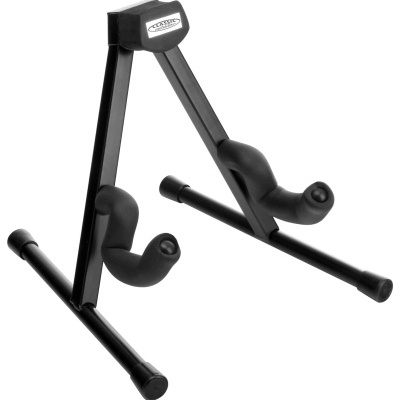 Suporte para guitarra preto com espuma nas extremidades e etiqueta Classic Cantabile