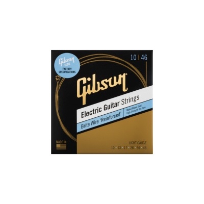 Embalagem de cordas para guitarra elétrica Gibson com especificações e calibres 10-46