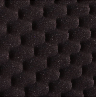 Espuma preta com textura ondulada e relevo em padrão de bolhas