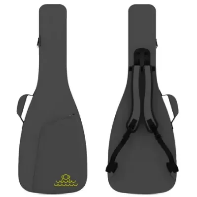 Estojo cinza escuro para guitarra com alças e bolso