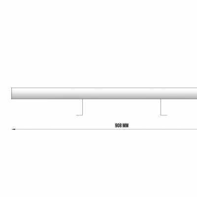 Desenho técnico de barra com dimensões em milímetros