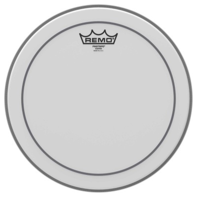 Cabeça de bateria branca PREMO Printype Control com borda cinza