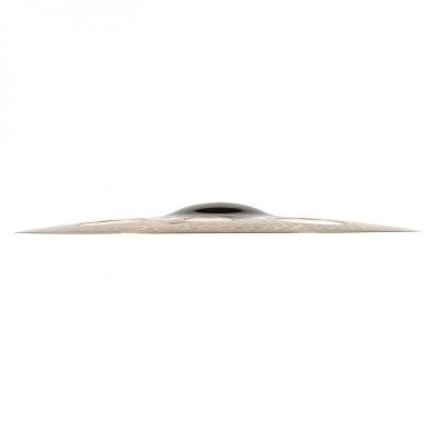 Prato de percussão de metal cinzento com textura circular