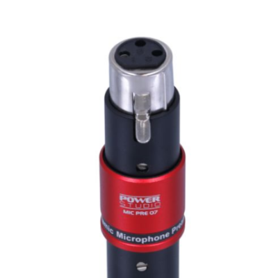 Pré-amplificador para microfone preto e vermelho Power Studio