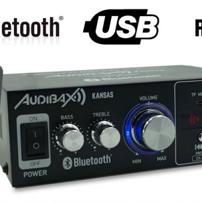 Aparelho de rádio FM e Bluetooth Audiax Kansas com controlo remoto