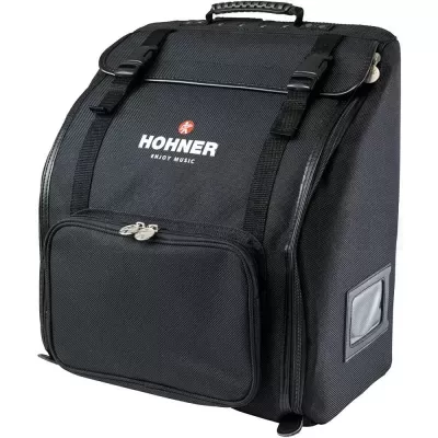 Mochila preta com logótipo HOHNER ENJOY MUSIC e vários bolsos