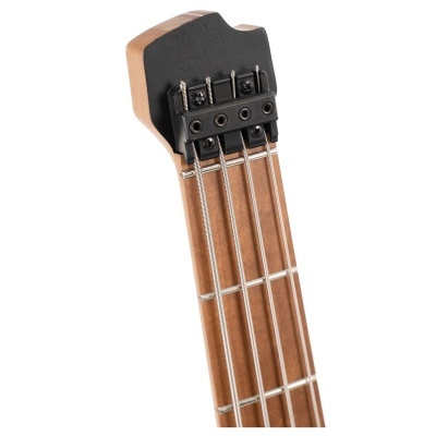 Cabeçote de baixo elétrico com madeira clara e tarraxas pretas