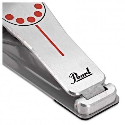 Pedal metálico para charles com pontos vermelhos e marca Pearl