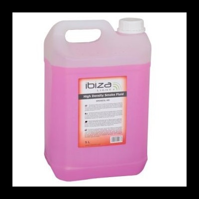 Recipiente plástico rosa com líquido e rótulo de fluido para máquinas de fumo