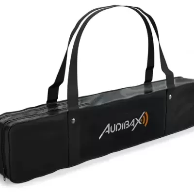 Saco preto longo com alças e logótipo AUDIBAX