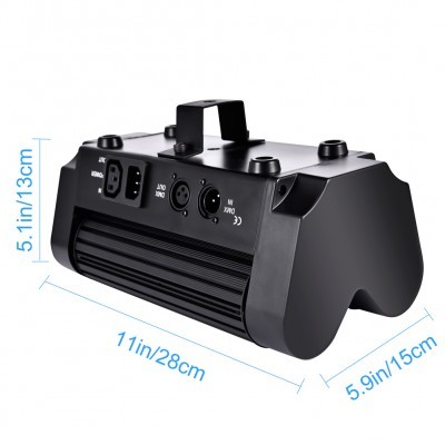 Equipamento eletrónico preto com conetor de alimentação e ligação áudio XLR