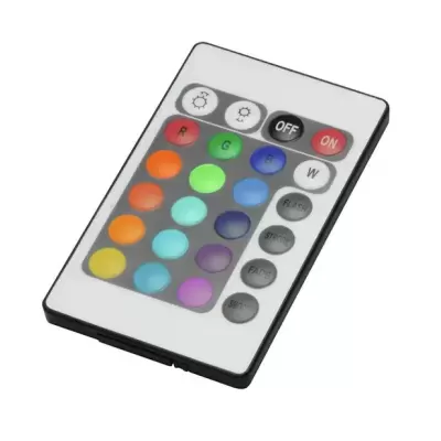 Comando remoto para luzes LED com vários botões coloridos e funções