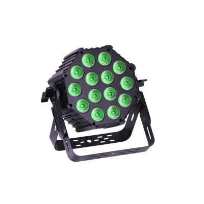 Refletor LED preto com 15 lentes verdes e suporte ajustável