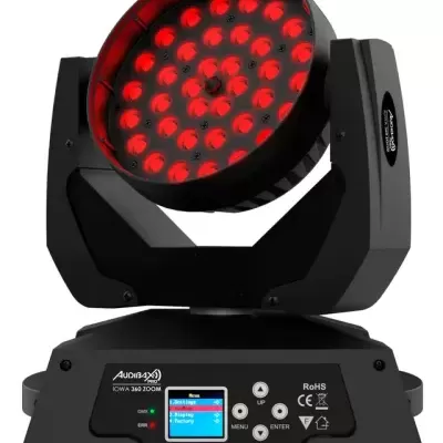 Luz profissional de palco preta AUDIOLYX PRO IOWA 360 ZOOM