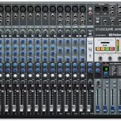 Mesa de mistura de áudio Presonus Studiolive AR16c com múltiplos canais e controles