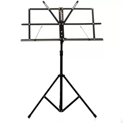Estante para partituras musical em metal preto com suporte dobrável e marca XVTONTY