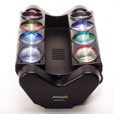 Dispositivo de iluminação com lentes coloridas em estrutura preta