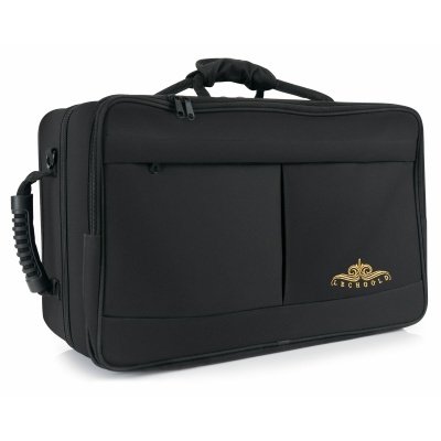 Mala preta para trompete com bolso frontal e logótipo MCHOUS