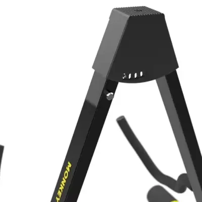 Suporte para bicicleta em metal preto com texto amarelo MONKEY