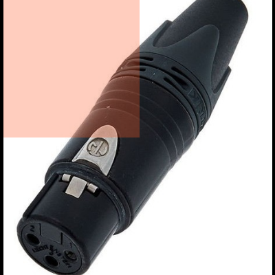 Conector de áudio XLR preto com três pinos