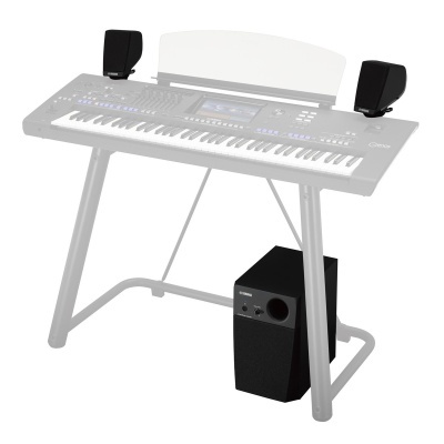 Conjunto colunas som preto para teclado Yamaha