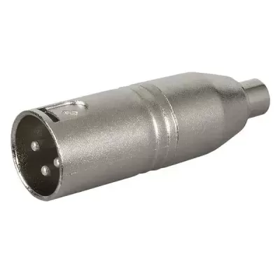 Conector XLR metálico de três pinos prateado