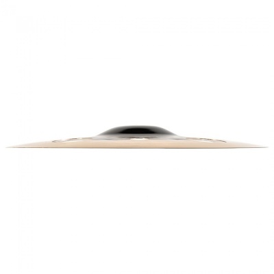 Prato de bateria bege com campânula preta visto de perfil