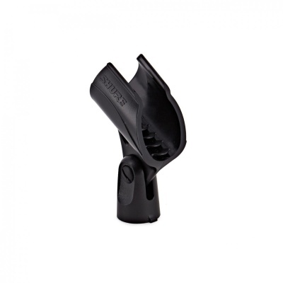 Suporte para microfone preto da marca Shure