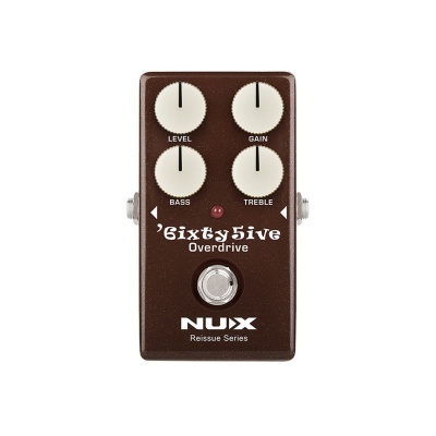 Pedal de efeito para guitarra NUX castanho com botões e tecla pedaleira