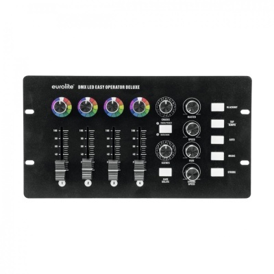 Controladora Eurolite DMX LED com botões de cor e controlos de deslize