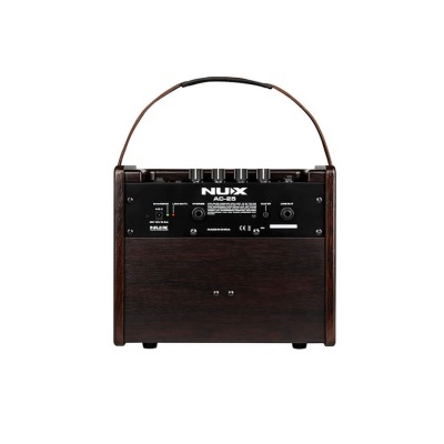 Amplificador portátil NUX B-2 Deluxe com acabamento em madeira escura e painel preto