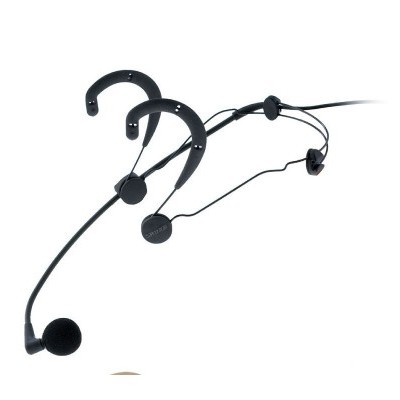 Microfone headset preto com espuma protetora e fio