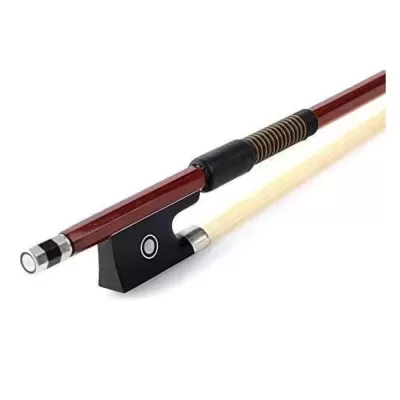 Arco para violino com cabo de madeira castanho e enrolamento dourado