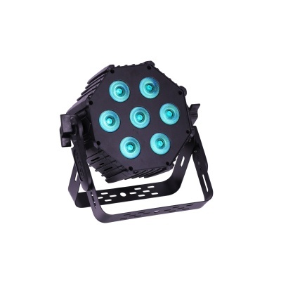 Refletor LED preto com 7 luzes azuis e suporte ajustável